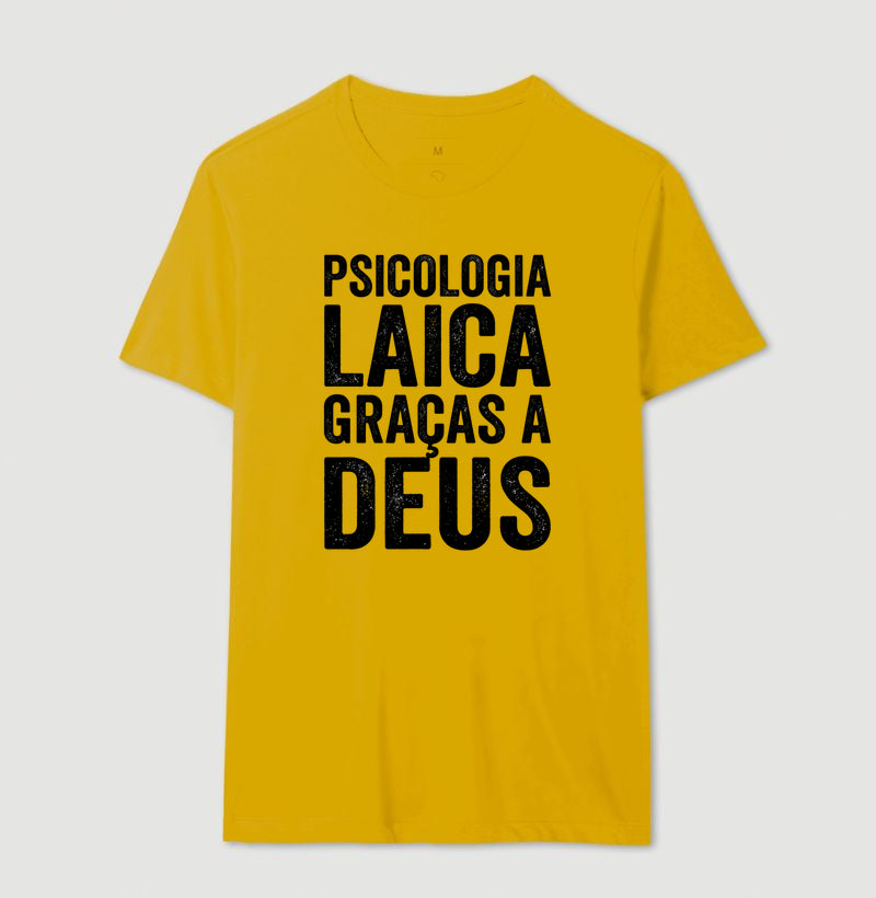 Camiseta "Psicologia Laica Graças a Deus" | Minimalista