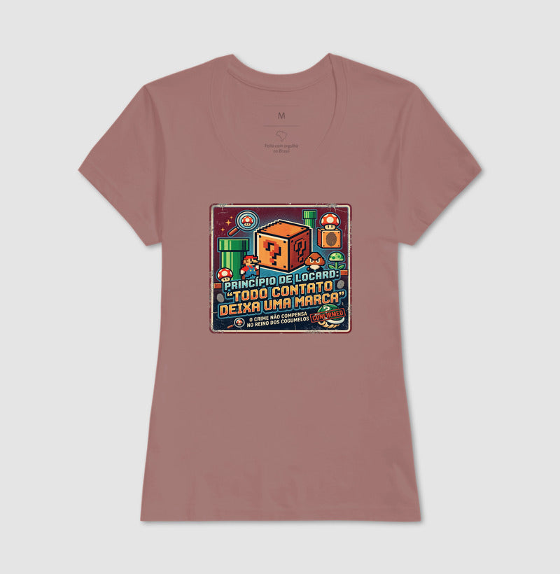 Camiseta Criminalística Princípio de Locard - Todo Contato Deixa uma Marca Rastro | Retrô Gamer