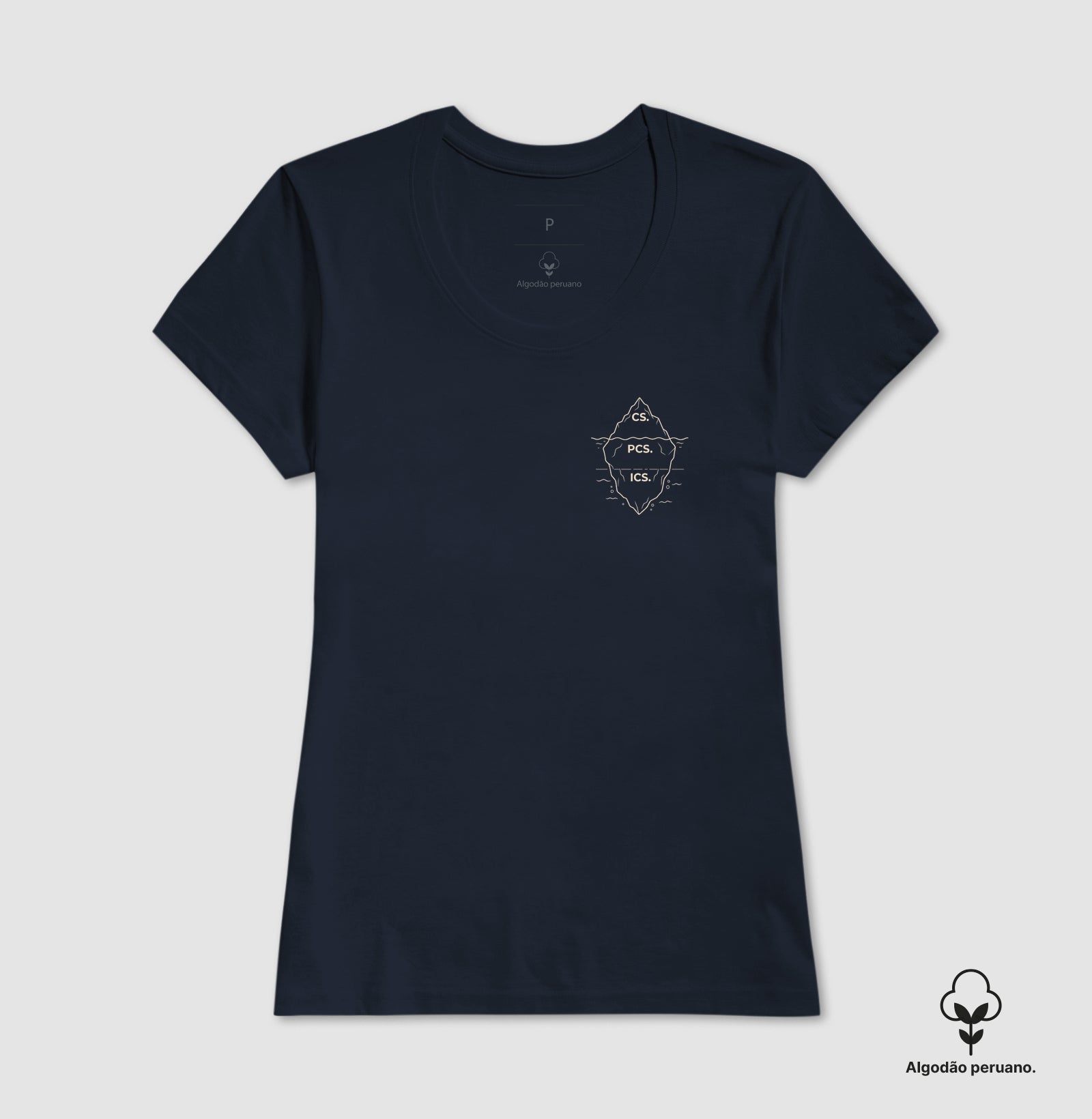 Camiseta Algodão Peruano Psicanálise Freud - Primeira Tópica (Iceberg) | Minimalista