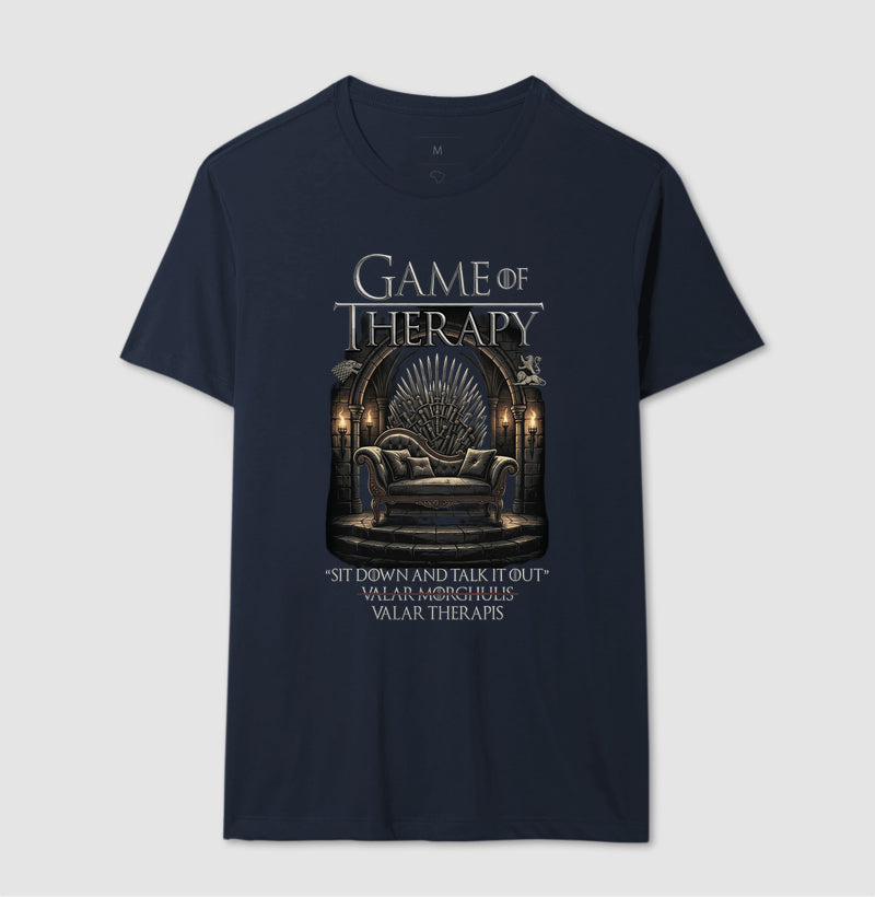 Camiseta Game of Therapy | Paródia Psicologia / Psicanálise e Game of Thrones