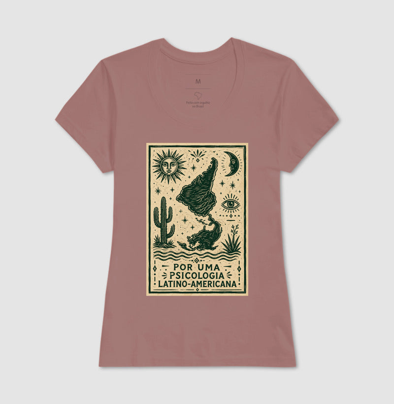 Camiseta "Por uma Psicologia Latino-Americana" | Raízes e Xilogravura