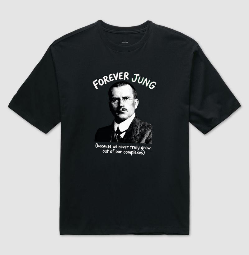 Camiseta Oversized Psicanalítica Carl Jung - Forever Jung (Complexes) | Retrô Noir
