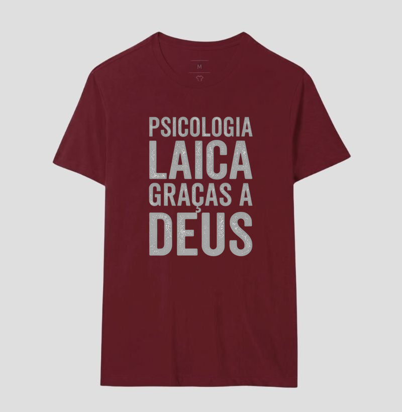 Camiseta "Psicologia Laica Graças a Deus" | Minimalista