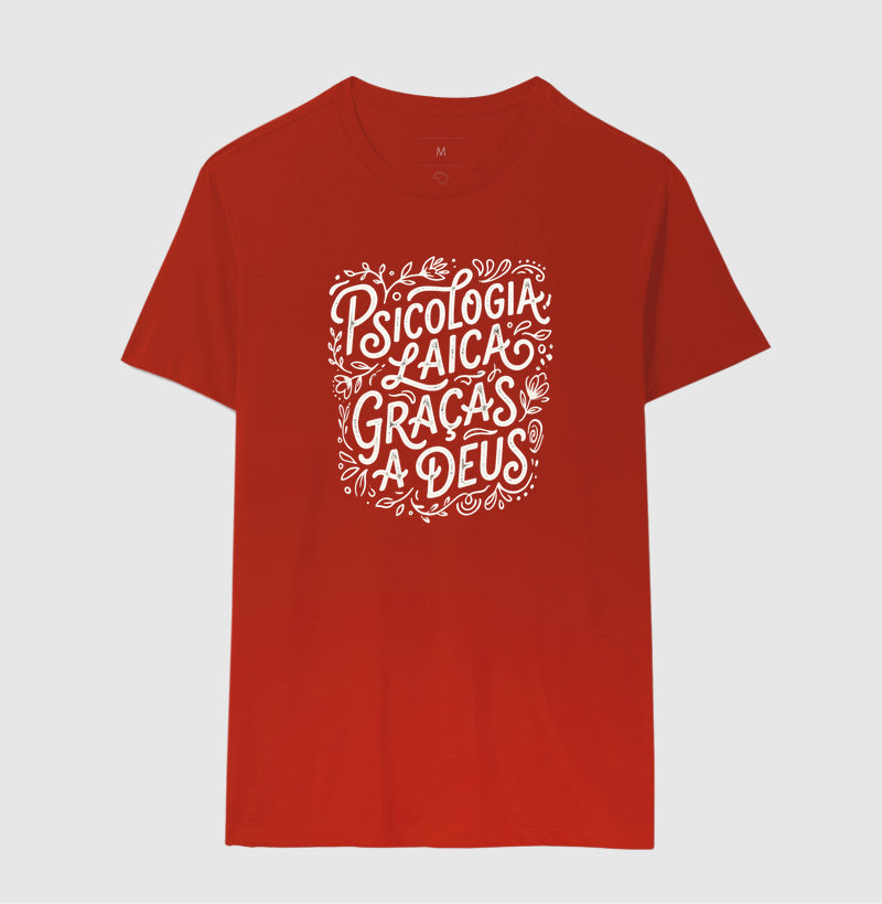 Camiseta "Psicologia Laica Graças a Deus" | Edição Hand Lettering