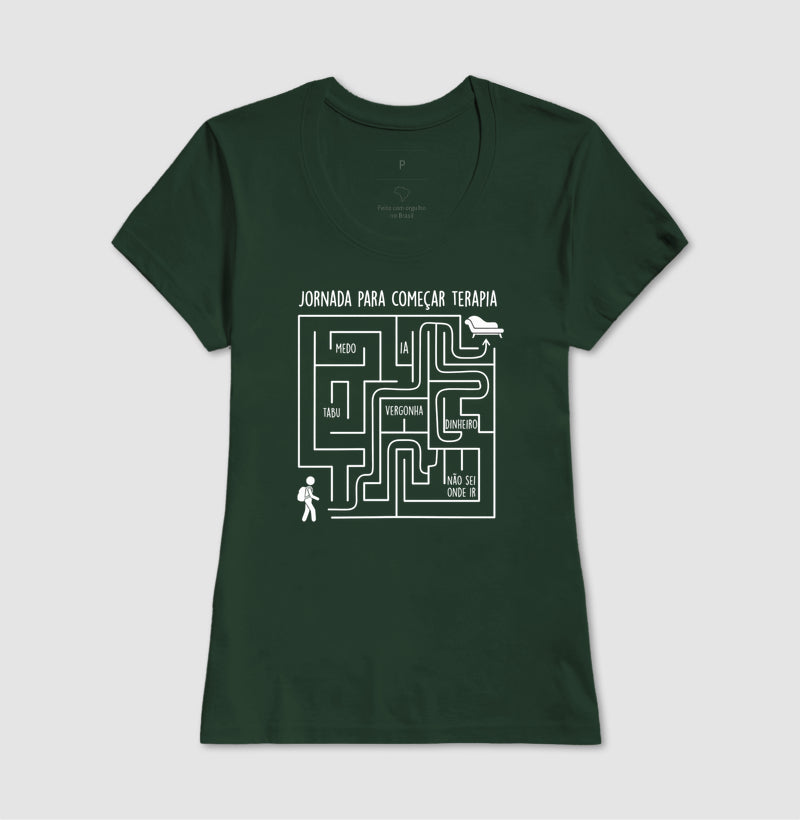 Camiseta Psicologia "Jornada Para Começar Terapia" | O Labirinto do Acolhimento