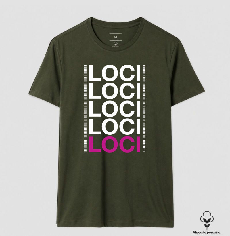 Camiseta Algodão Peruano Genética Forense "LOCI" | O Painel do DNA & Identificação Humana