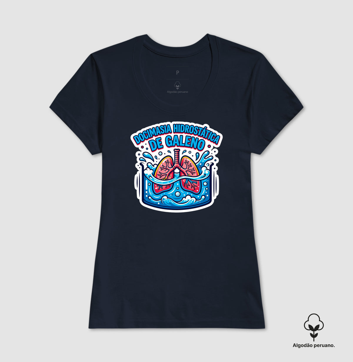 Camiseta Algodão Peruano Medicina Legal "Docimasia de Galeno" | O Teste do Primeiro Fôlego