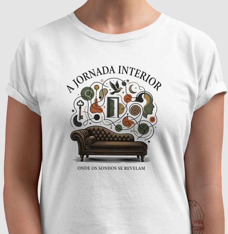 Camiseta Psicanálise - A Jornada Interior (Onde os Sonhos se Revelam) | Poética