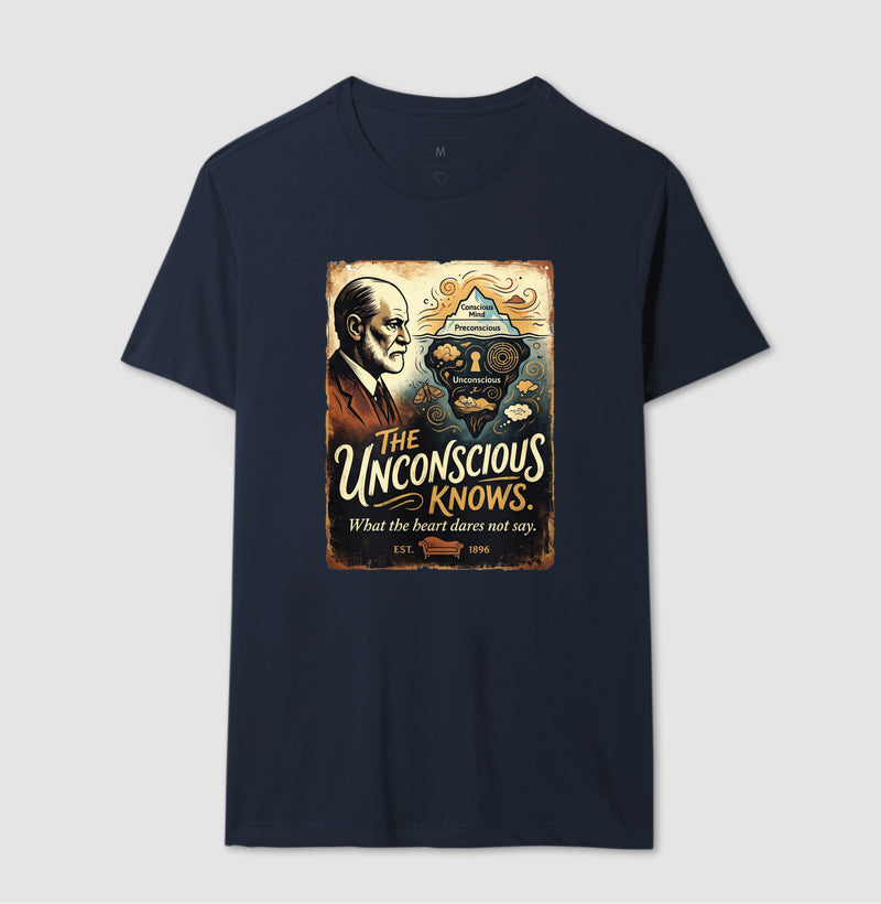 Camiseta Psicanálise - O Iceberg de Freud (The Unconscious Knows) | Retrô Vintage