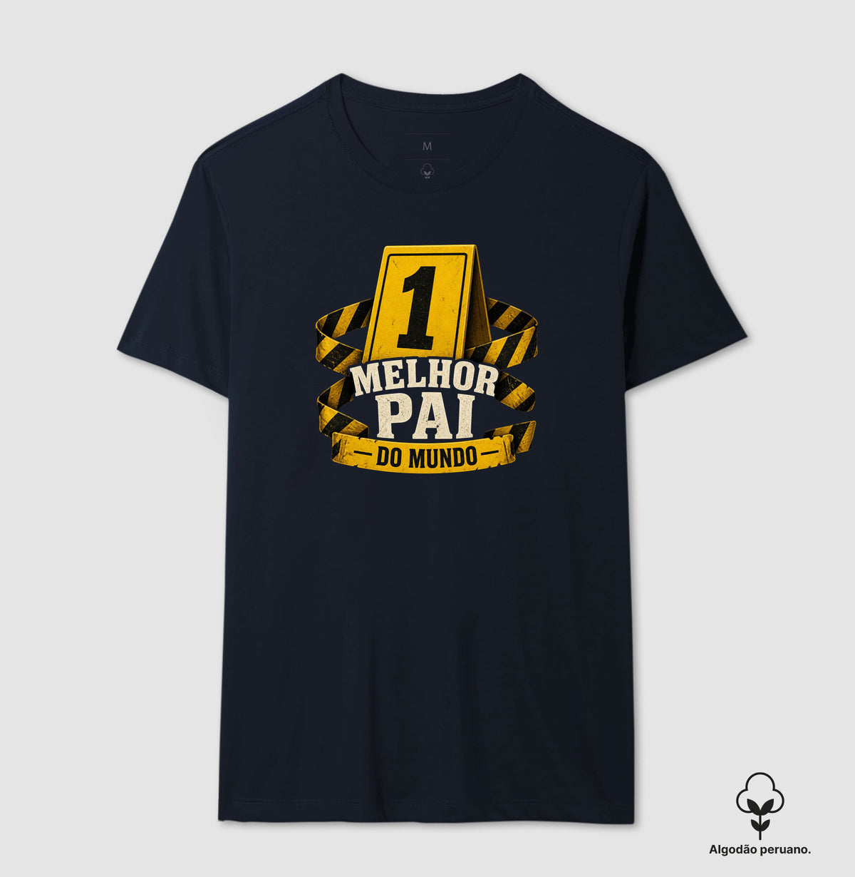 Camiseta Algodão Peruano Criminalística "Melhor Pai do Mundo" | Marcador de Evidência Nº 1