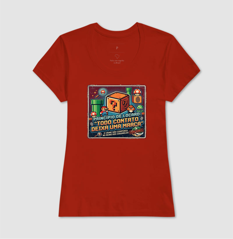 Camiseta Criminalística Princípio de Locard - Todo Contato Deixa uma Marca Rastro | Retrô Gamer