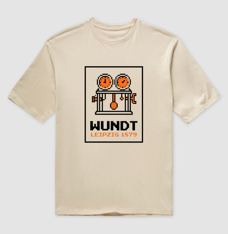 Camiseta Oversized Psicologia "Wundt: Leipzig 1879" | 8-Bit Pixel Art