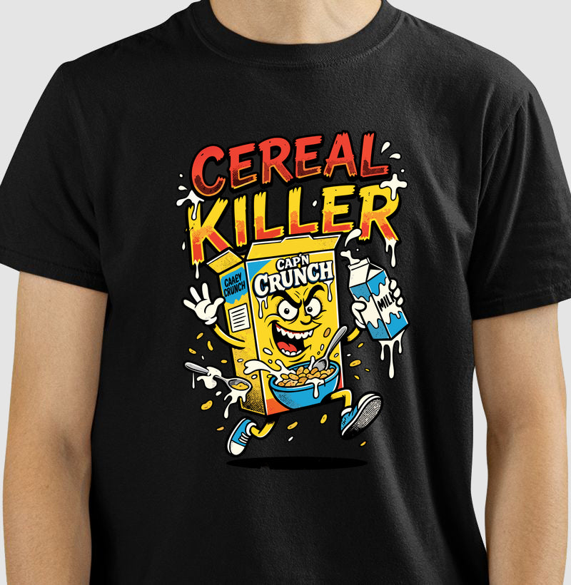 Camiseta Cereal Killer: Trocadilho de Cereal - Pop Art HQ