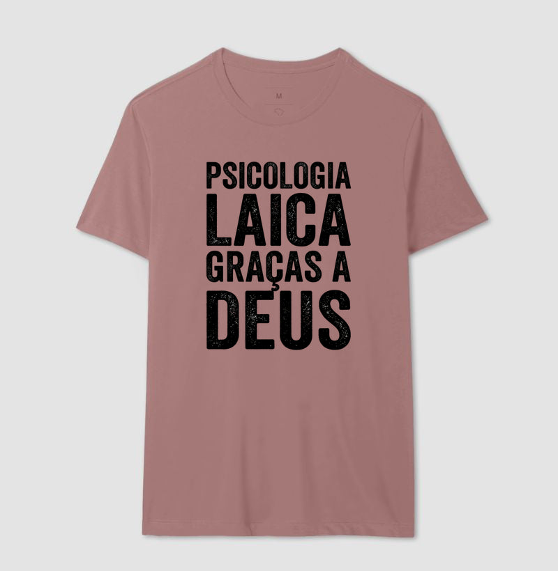 Camiseta "Psicologia Laica Graças a Deus" | Minimalista