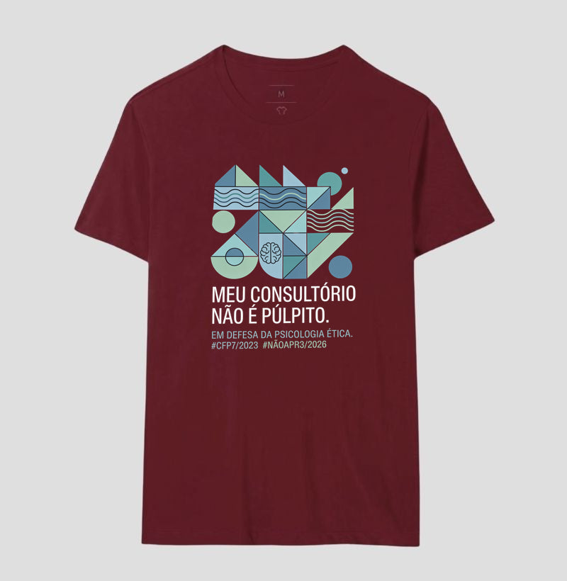 Camiseta "Meu Consultório Não É Púlpito" | Em Defesa da Psicologia Ética e Laica