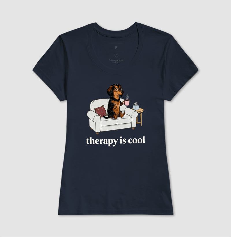 Camiseta 'Therapy is Cool' Cachorro Salsicha | Saúde Mental
