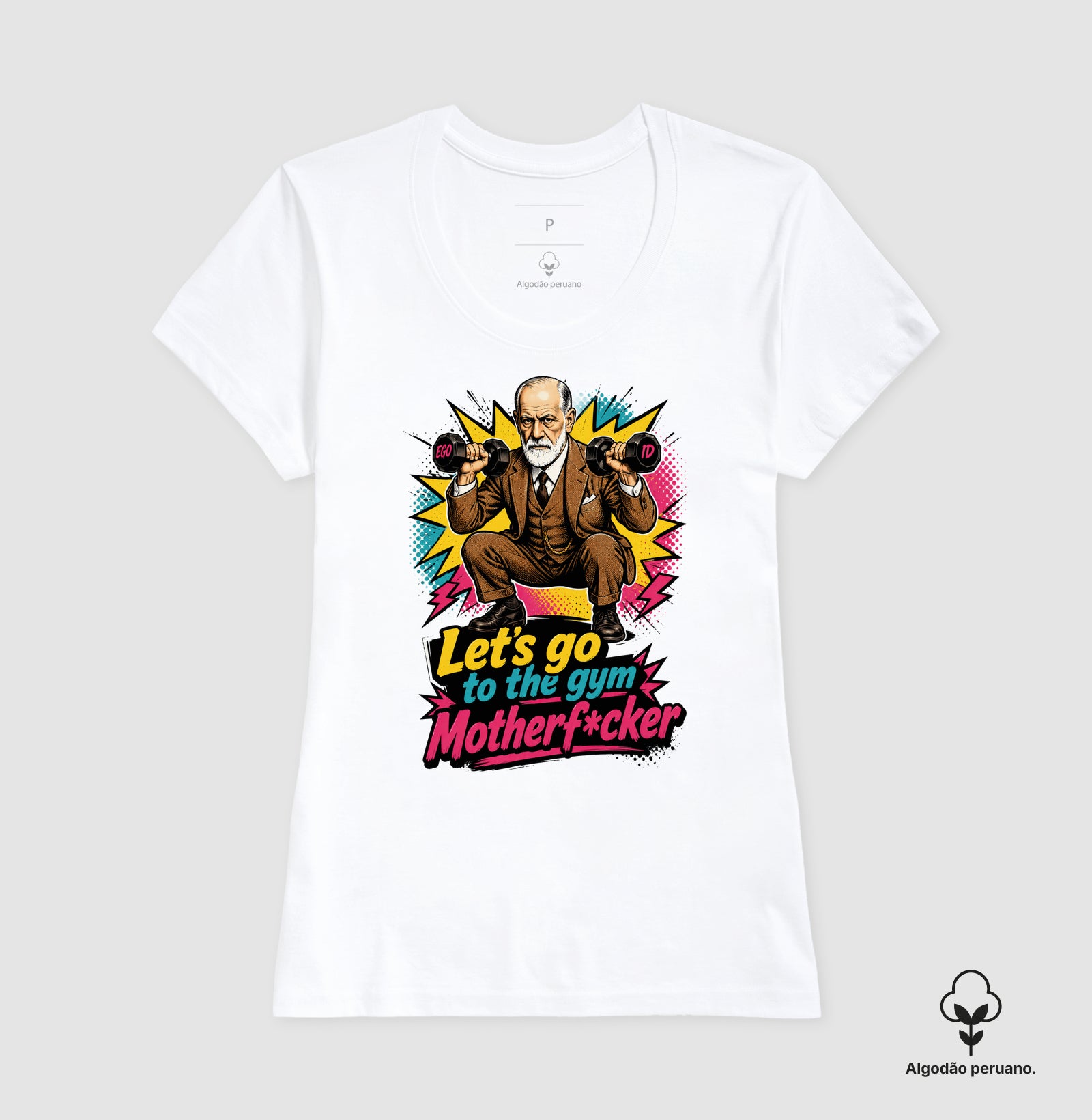Camiseta Algodão Peruano "Freud na academia" | O Equilíbrio entre o Ego e o Id