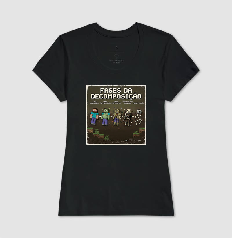 Camiseta Fases da Decomposição 8-Bits | Gamer Forense