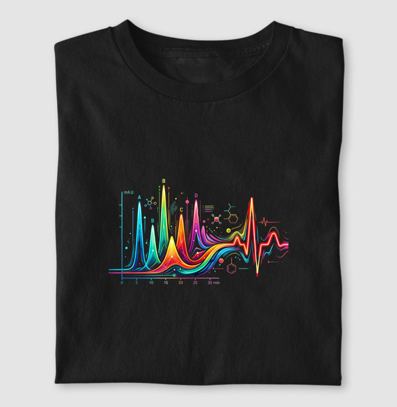 Camiseta Cromatograma do Coração | Química Forense
