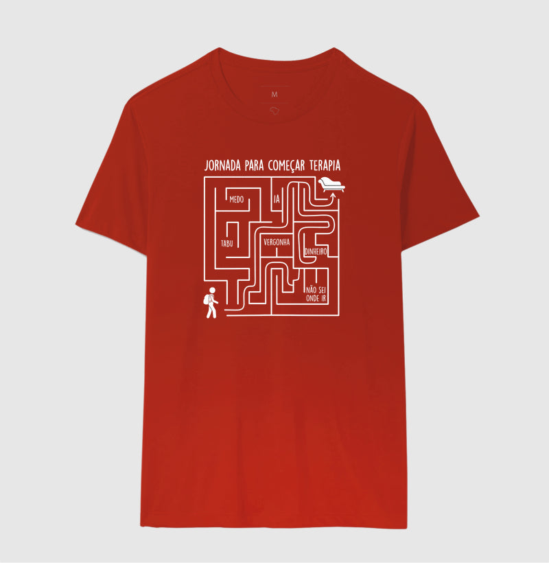 Camiseta Psicologia "Jornada Para Começar Terapia" | O Labirinto do Acolhimento