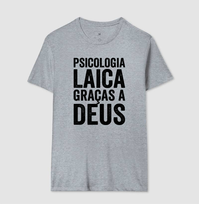 Camiseta "Psicologia Laica Graças a Deus" | Minimalista