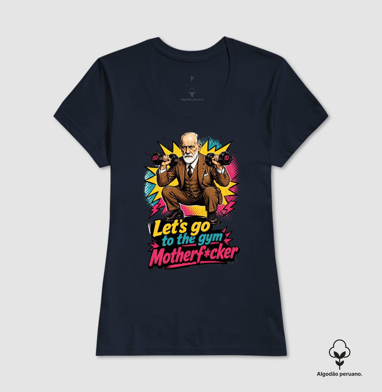 Camiseta Algodão Peruano "Freud na academia" | O Equilíbrio entre o Ego e o Id