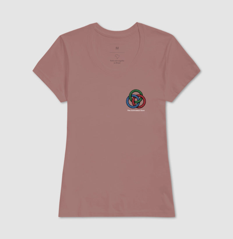 Camiseta Psicanálise Lacan - O Nó Borromeano (Topologia) | Minimalista