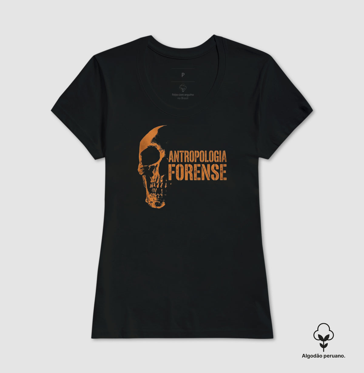 Camiseta Algodão Peruano Antropologia Forense | Os Ossos Revelam a História (Amber Style)