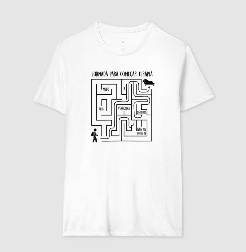 Camiseta Psicologia "Jornada Para Começar Terapia" | O Labirinto do Acolhimento