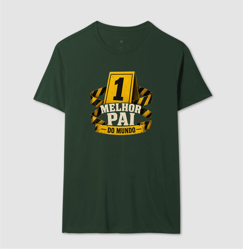Camiseta Criminalística "Melhor Pai do Mundo" | Marcador de Evidência Nº 1