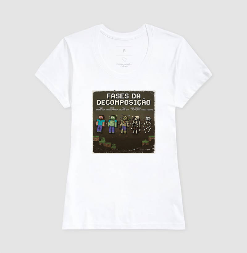 Camiseta Fases da Decomposição 8-Bits | Gamer Forense