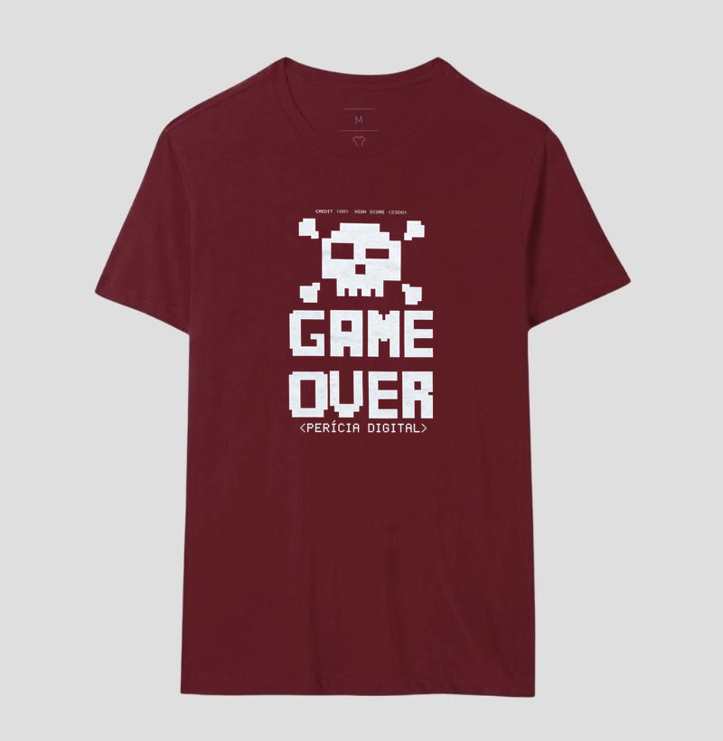 Camiseta Perícia Digital Game Over & Pixel Art Retro