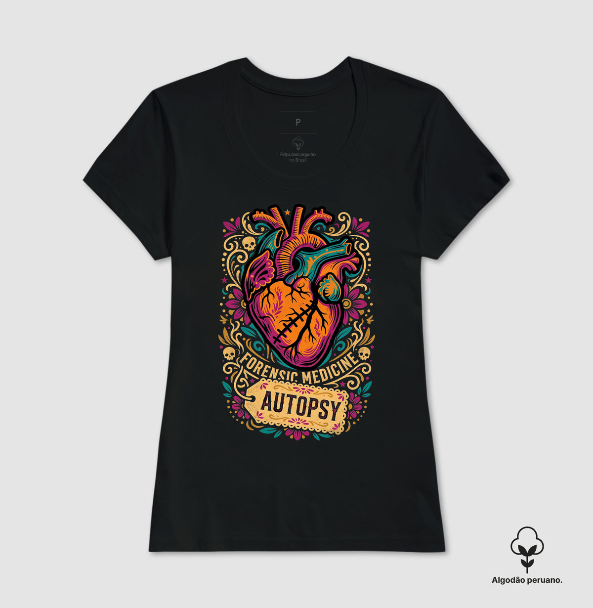 Camiseta Algodão Peruano Medicina Legal "Autopsy" | A Arte da Patologia Forense