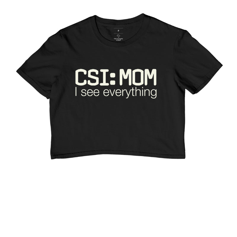 Camiseta Cropped Maternidade Forense - CSI: Mom | Minimalista
