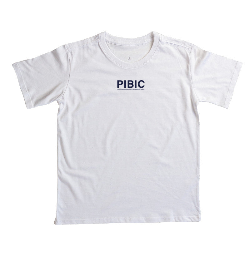 Camiseta Infantil Vida Acadêmica - PIBIC (Iniciação Científica) | Tipografia Minimalista