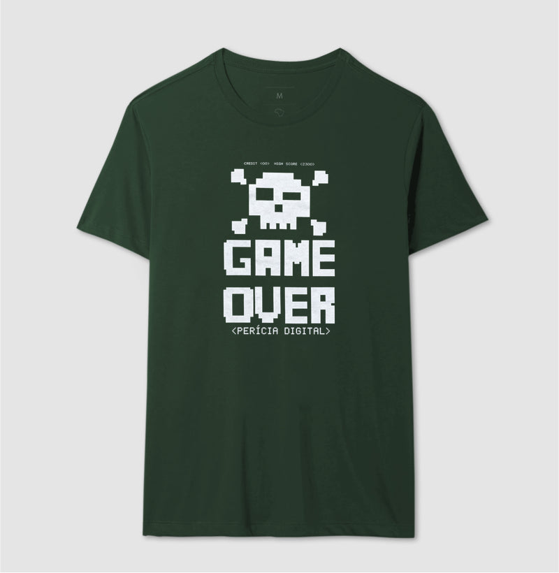 Camiseta Perícia Digital Game Over & Pixel Art Retro