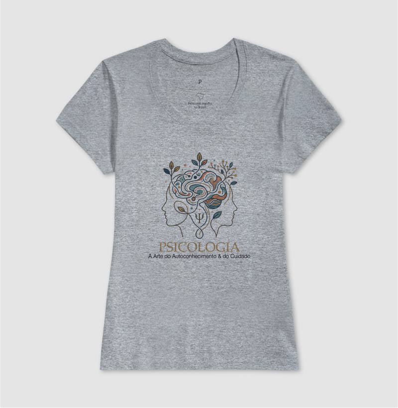 Camiseta Psicologia - Cérebro Floral e Mente Relacional