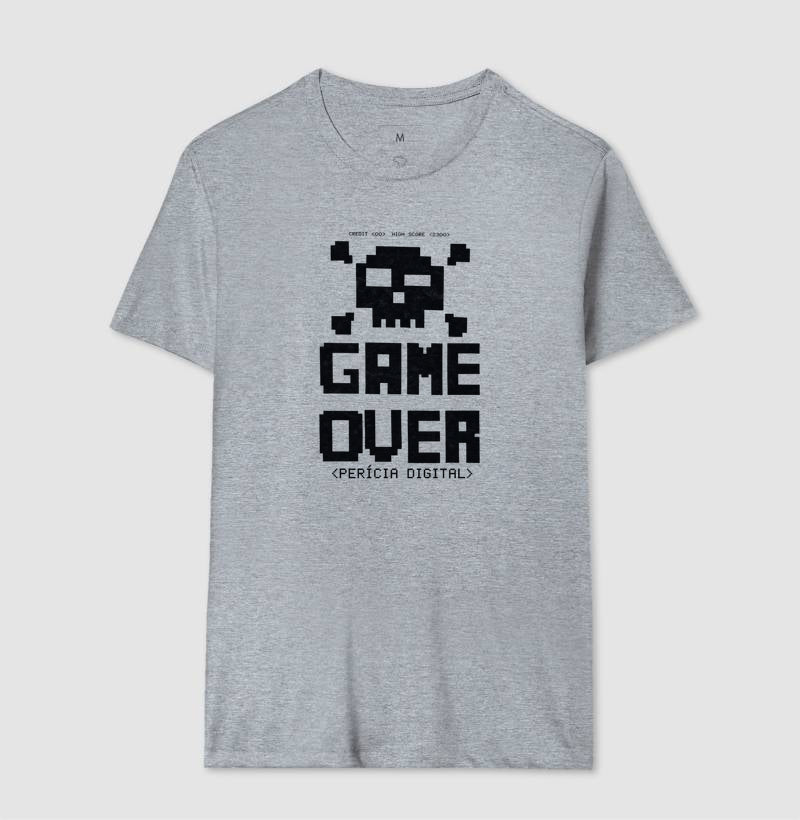 Camiseta Perícia Digital Game Over & Pixel Art Retro