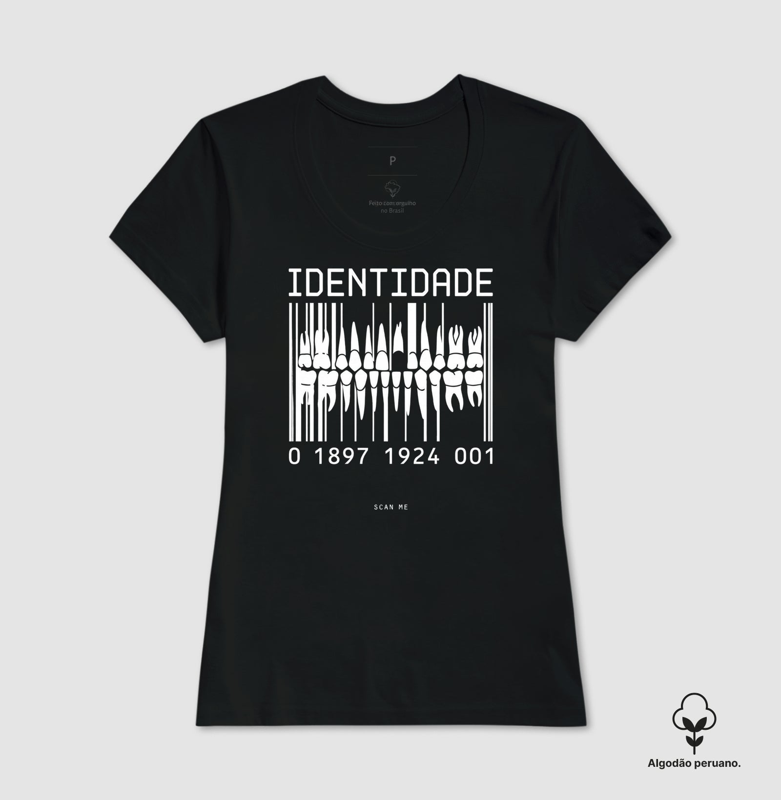 Camiseta Algodão Peruano Odontologia Forense "Identidade" | O Código Único da Dentição