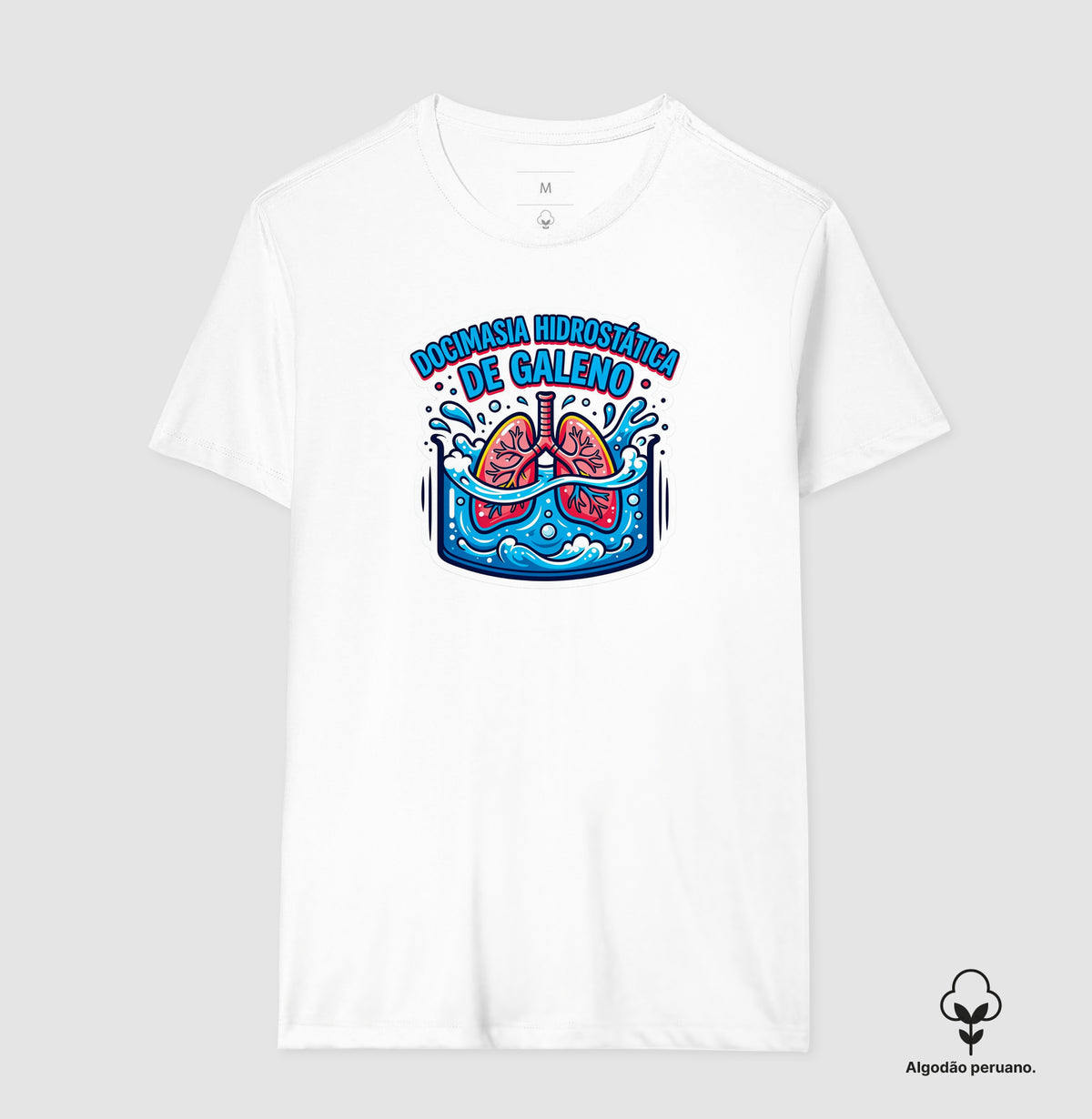 Camiseta Algodão Peruano Medicina Legal "Docimasia de Galeno" | O Teste do Primeiro Fôlego