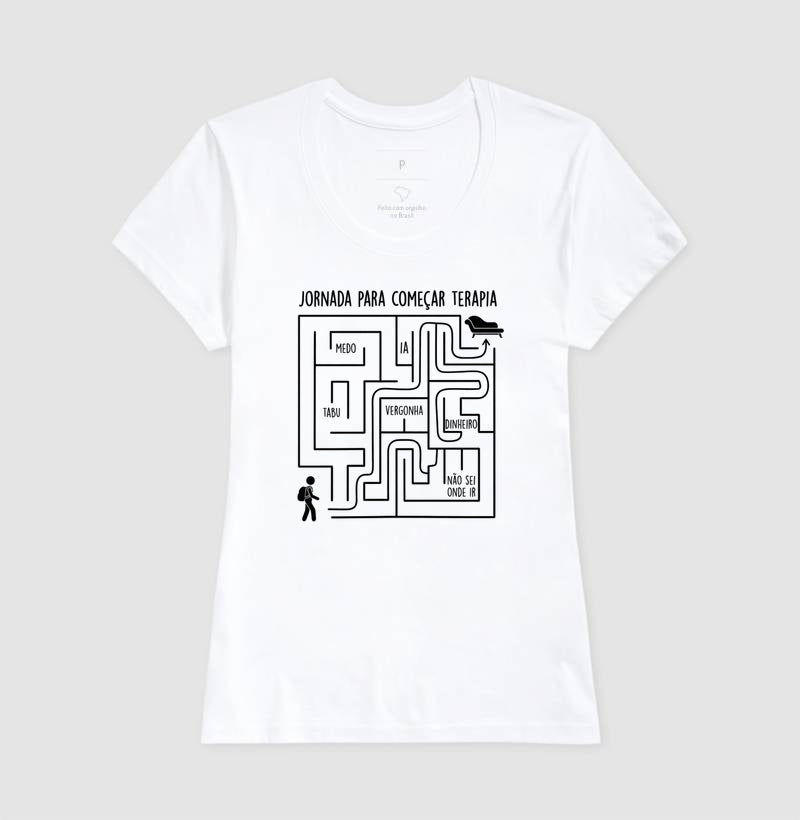 Camiseta Psicologia "Jornada Para Começar Terapia" | O Labirinto do Acolhimento