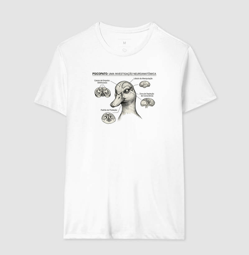 Camiseta Psicopatologia Forense - O Psicopato | Ilustração Neuroanatômica