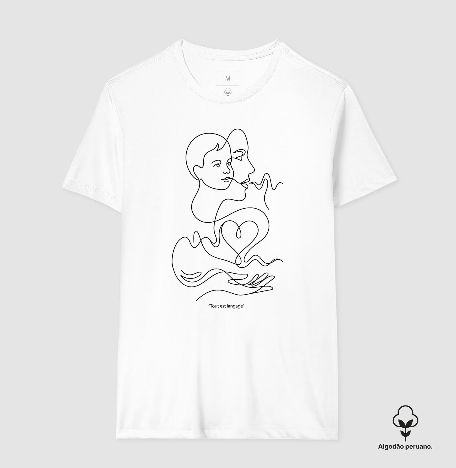 Camiseta Algodão Peruano Psicanálise Françoise Dolto - Tudo É Linguagem (Tout est langage) | Line Art Poética