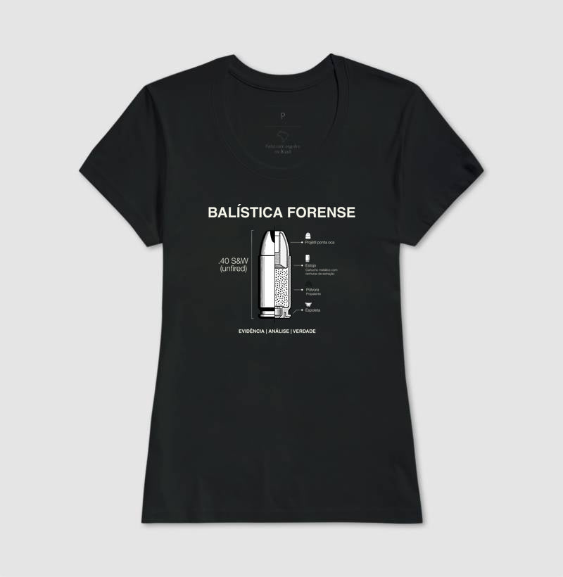 Camiseta Balística Forense - Anatomia do Cartucho | Blueprint Criminal