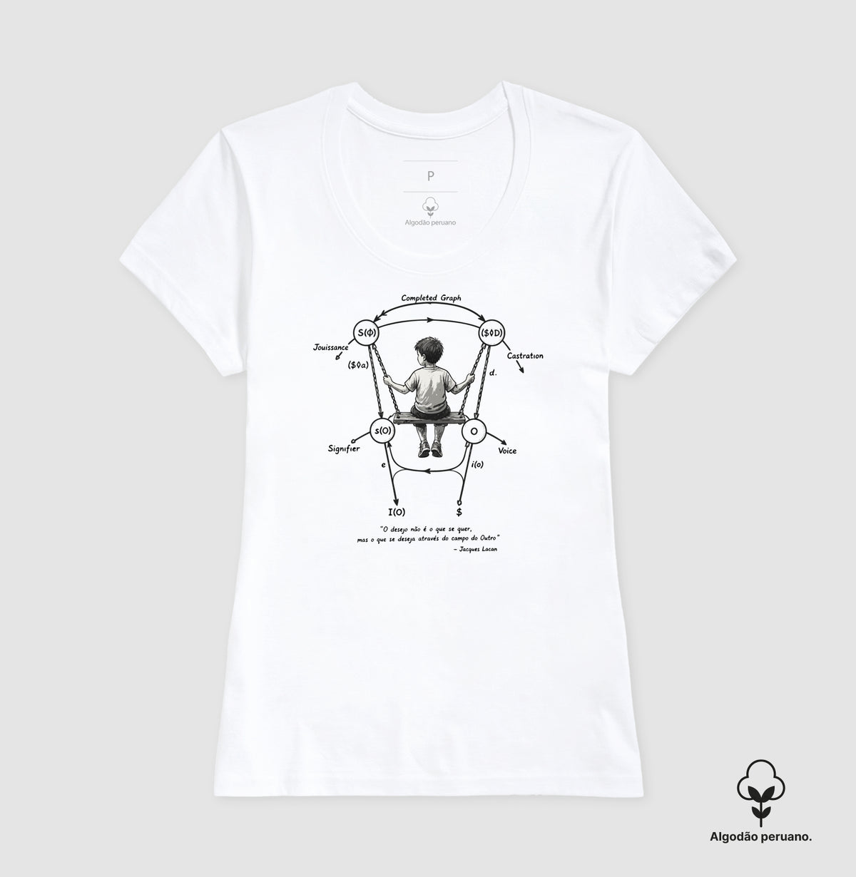 Camiseta Algodão Peruano Psicanálise Lacaniana | O Grafo do Desejo