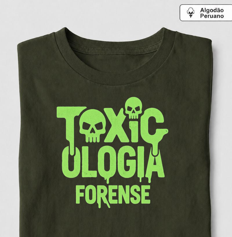 Camiseta Algodão Peruano Toxicologia Forense | O Veneno Está na Dose (Acid Style)
