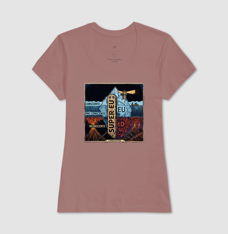 Camiseta Psicanálise Freud - (Primeira e Segunda Tópica) | Xilogravura Colorida
