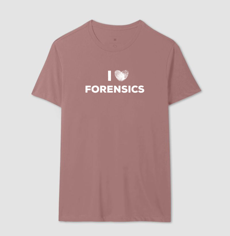 Camiseta Perícia Criminal - I Love Forensics (Coração Papiloscópico) | True Crime
