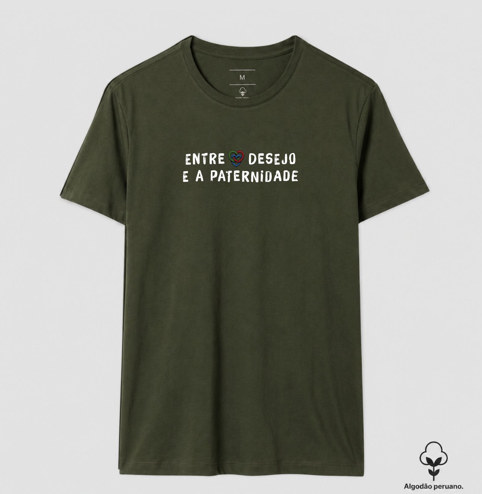 Camiseta Algodão Peruano "Entre Desejo e a Paternidade" | Estampa com Nó Borromeano