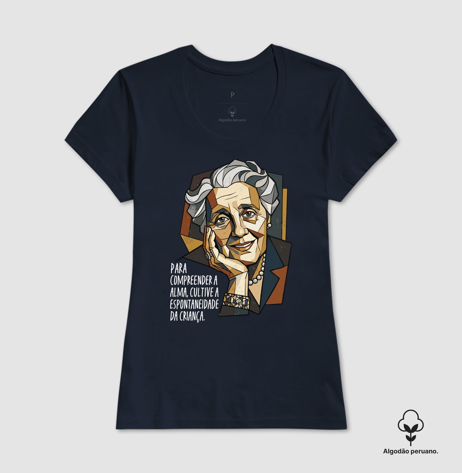 Camiseta Algodão Peruano Melanie Klein & Picasso: A Alma e a Espontaneidade | Uma Fusão de Gênios